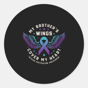 Meine Brüder Wings decken meine Herz-Suizidprävent Runder Aufkleber