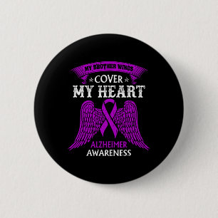 Meine Brüderflügel decken meine Herz Alzheimer Awa Button