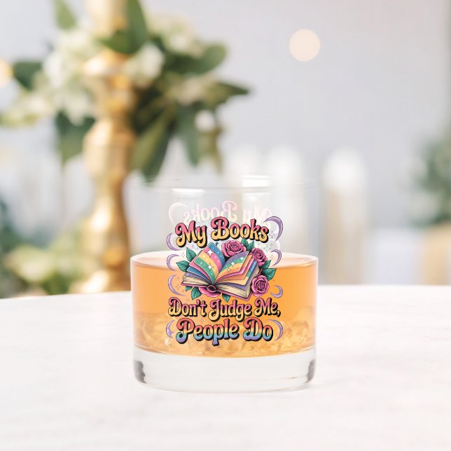 Meine Bücher beurteilen mich nicht... Whiskyglas (Insitu (Hochzeit))