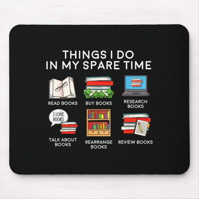 Meine Bücher Dinge Freizeit Lesen Mousepad (Vorne)