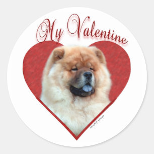 Meine Chow Chow Valentine Runder Aufkleber