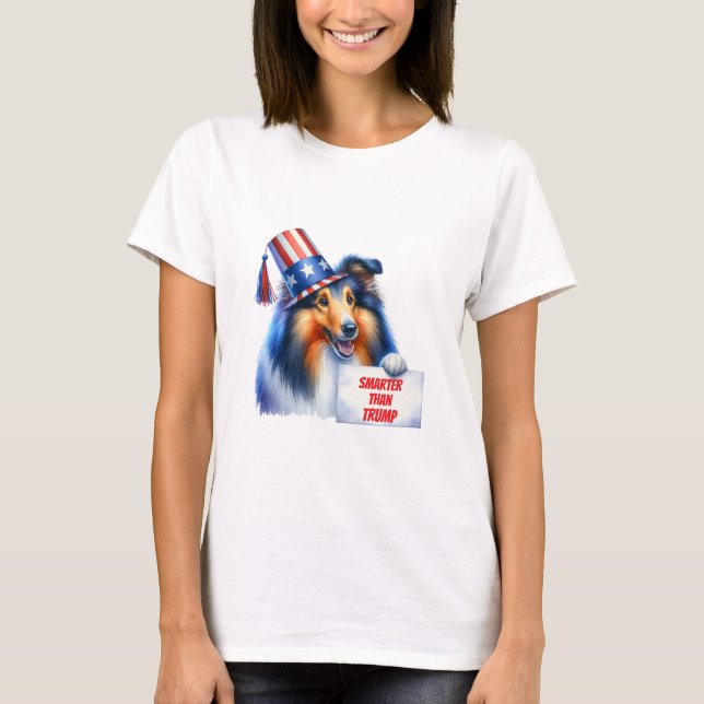 Meine Collie ist schlauer als Trump T-Shirt (Vorderseite)