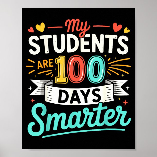 Meine coolen Schüler 100 Tage schlauer Poster (Vorne)