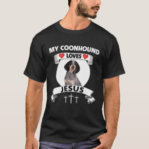 Meine Coonhound liebt Jesus Christliche Jagdhund-M T-Shirt