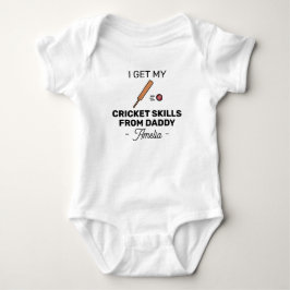 Meine Cricketfähigkeiten habe ich von Daddy, Crick Baby Strampler