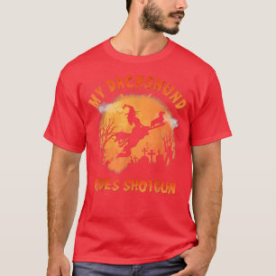 Meine Dackel fährt Shot Funny Halloween Hund Lover T-Shirt