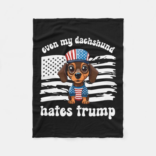 Meine Dackel hasst Trump Dogs Kamala Harris Vote Fleecedecke (Vorderseite)