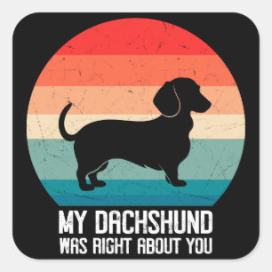 Meine Dackel hatte recht, wenn du Hund-Retro hast Quadratischer Aufkleber