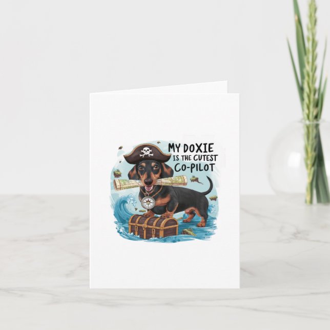 Meine Dackel ist der Niedlichste Co-Pilot Einladung (Vorderseite)