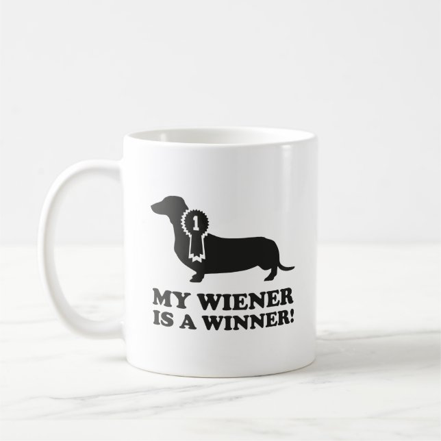 Meine Dackel ist ein Gewinner! Tasse (Links)