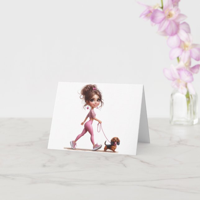 Meine Dackel laufen Karte (Orchidee)