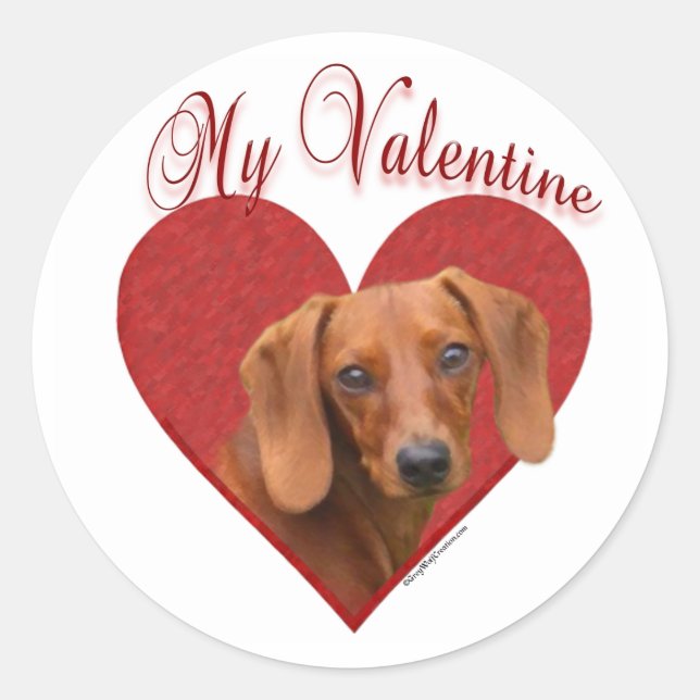 Meine Dackel Valentine Runder Aufkleber (Vorderseite)