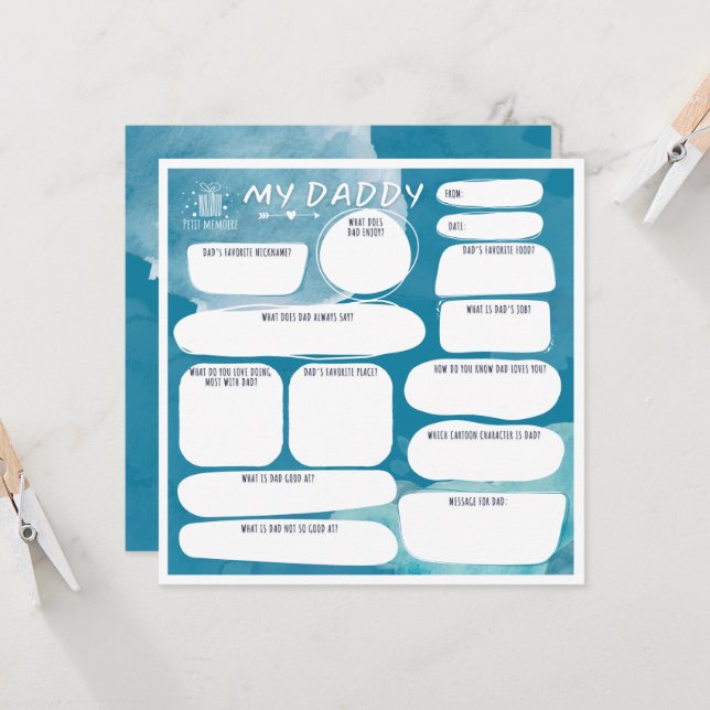 Meine Daddy_personalisiert Grußkarte Karte (Vorderseite/Rückseite Beispiel)