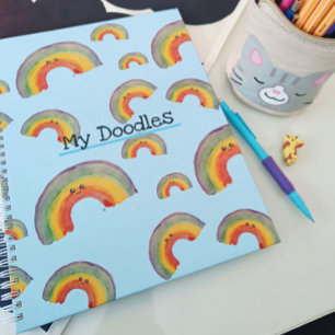 Meine Doodles, individualisierbares Kawaii-Regenbo Notizbuch