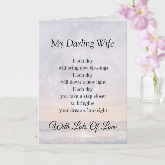 Meine dunkle Ehefrau ermutigt Gedicht Gruß Karte (Orchidee)