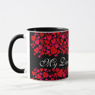 Meine dunklen Valentinherzen rosa schwarze Tasse