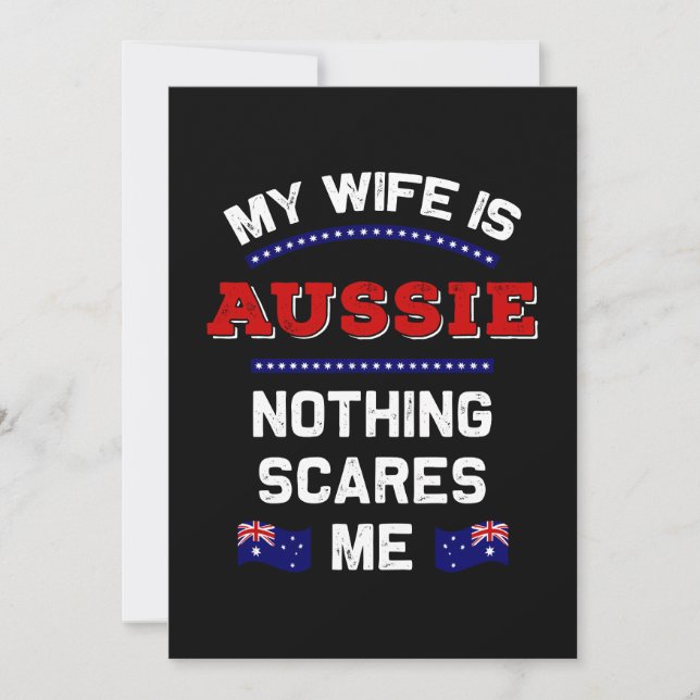 Meine Ehefrau ist Australisch Aussie Down Under Mo Einladung (Vorderseite)