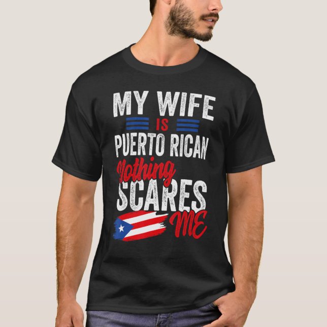 Meine Ehefrau ist die Puerto-Rico-Flagge des Puert T-Shirt (Vorderseite)