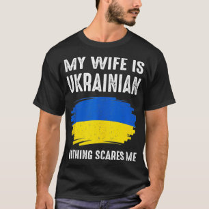 Meine Ehefrau ist die ukrainische Stolperflagge Er T-Shirt