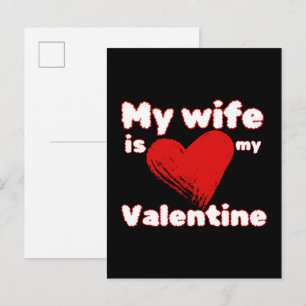 Meine Ehefrau ist mein Valentin Einladungspostkarte