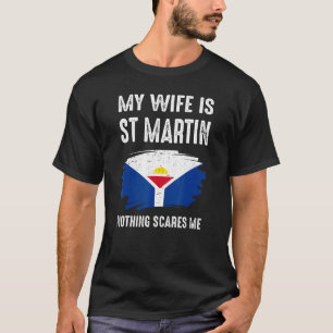 Meine Ehefrau ist St Martin Saint Martin Flag Heri T-Shirt