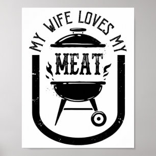 Meine Ehefrau Liebe meine Meetings Funny Pun Grill Poster