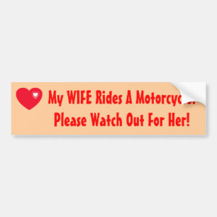 Meine EHEFRAU reitet ein Motorrad! Autoaufkleber
