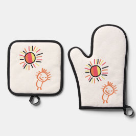 meine eigene Sonne Ofenhandschuh & Topflappen-Set