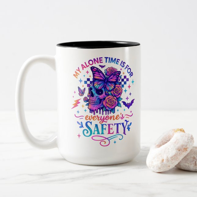 Meine einzige Zeit... Zweifarbige Tasse (Mit Donut)