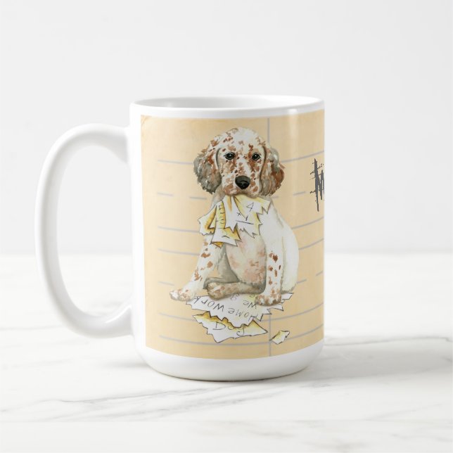 Meine Englische Setter Ate meine Hausaufgaben Kaffeetasse (Links)