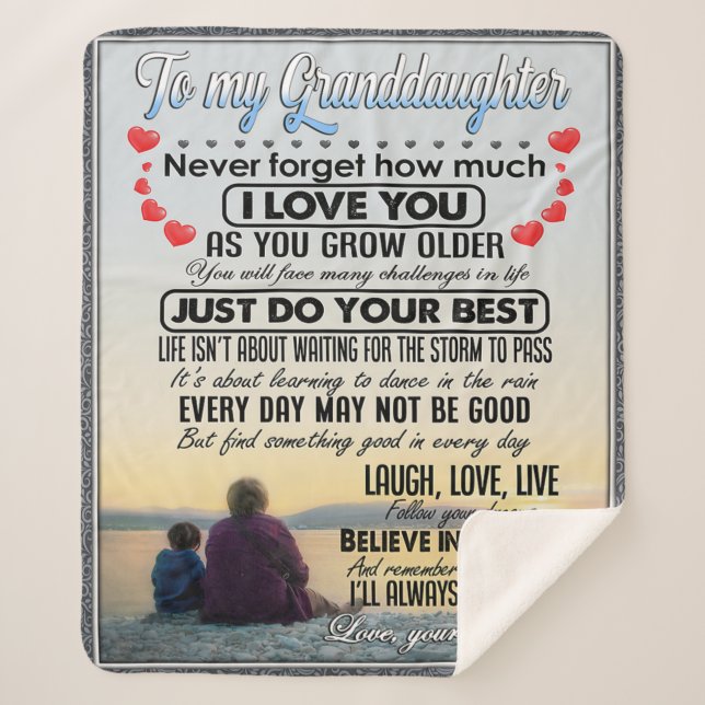 Meine Enkelin, Baby Girl Birthday Geschenkidee Sherpadecke (Vorderseite)