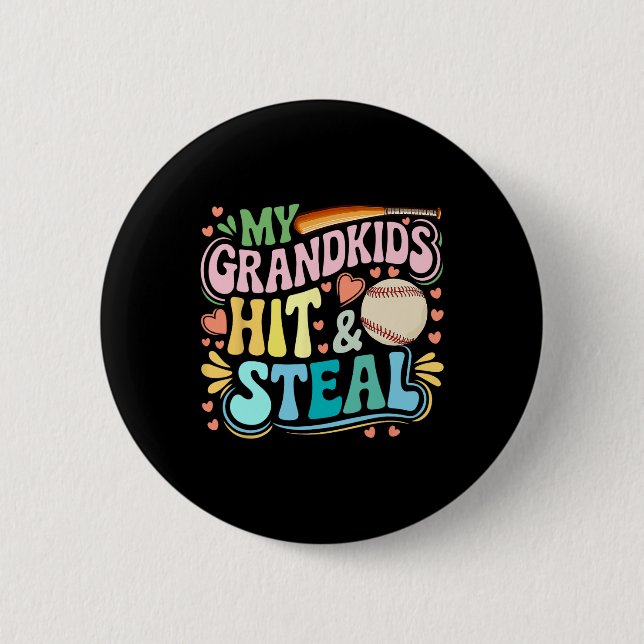 Meine Enkelkinder haben den Muttertag-Baseball get Button (Vorderseite)