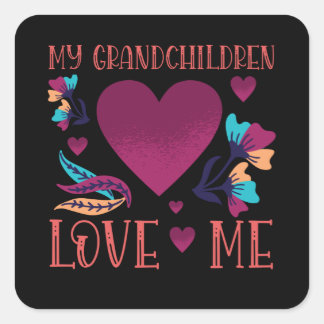 Meine Enkelkinder Liebe Ich Geschenk an Oma Quadratischer Aufkleber