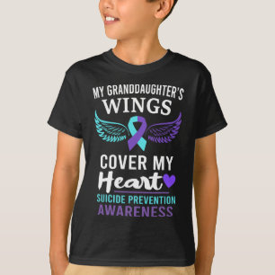 Meine Enkeltöchter Wings Cover Heart Suicide Aware T-Shirt