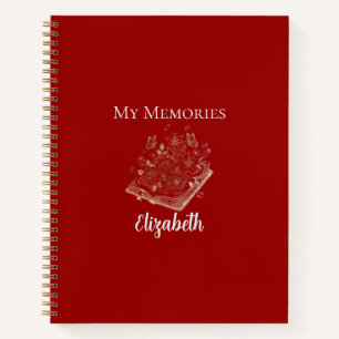 Meine Erinnerungen schenken Rot und Gold Notizbuch