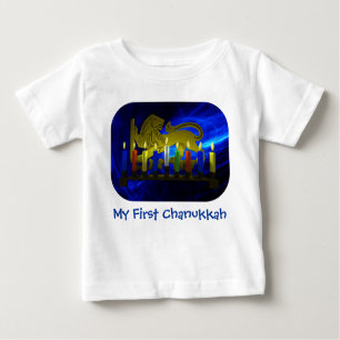 Meine erste Chanukkah Brass Lion Menorah Baby T-shirt