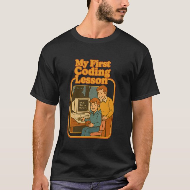 Meine erste Code-Lektion Retro lustiges Programmie T-Shirt (Vorderseite)