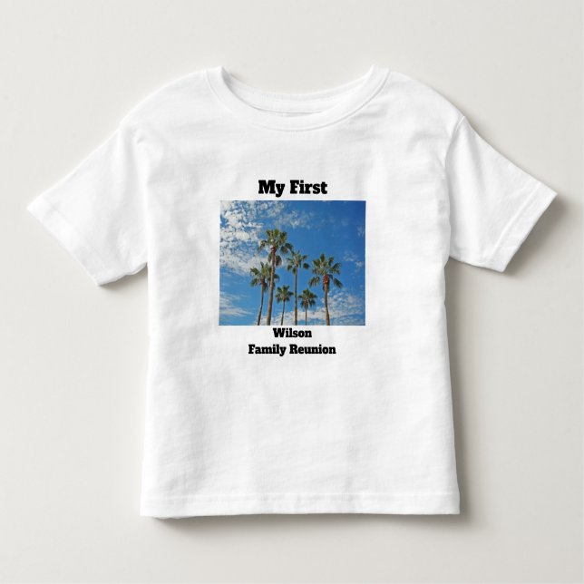 Meine erste Familie Wiedersehen Palm Trees und Blu Kleinkind T-shirt (Vorderseite)