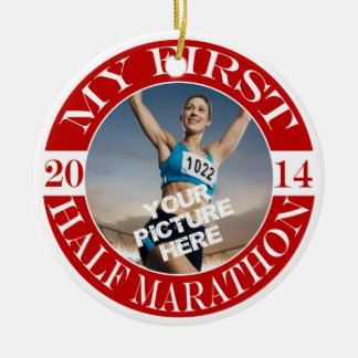 Meine erste Hälfte-Marathon-Foto-Verzierung - 2014 Keramikornament