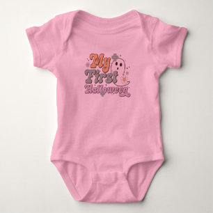 Meine erste Halloween-bunt-Groovy-Typografie Baby Strampler