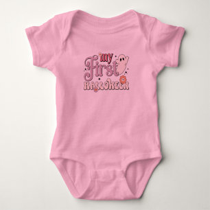 Meine erste Halloween-bunt Retrotypografie Baby Strampler