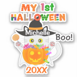 Meine erste Halloween-Geisterkatze Aufkleber