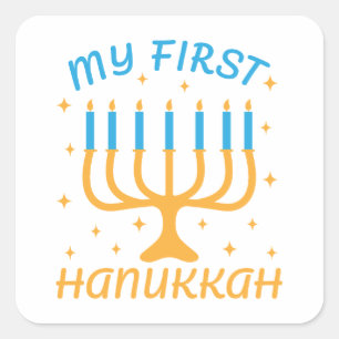 Meine erste Hanukkah Quadratischer Aufkleber