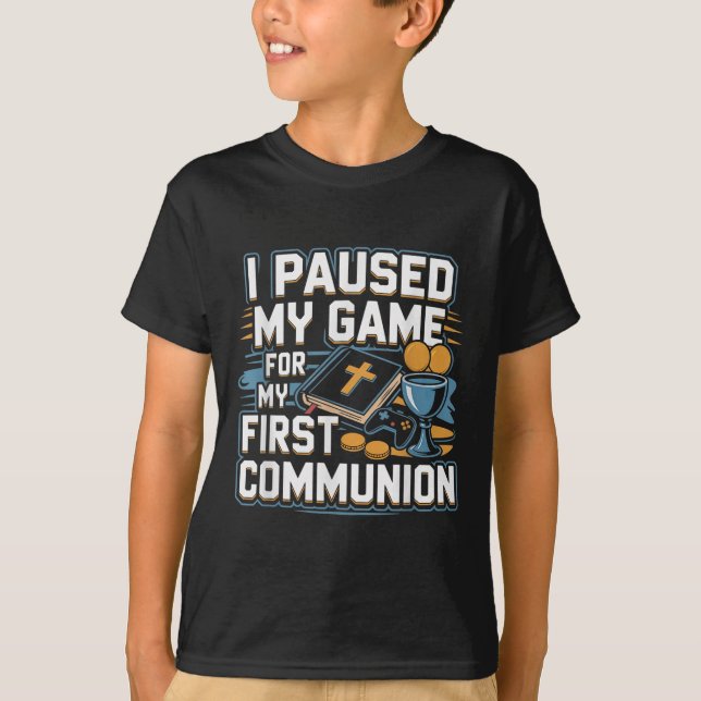 Meine erste Kommunion Videospiel-Controller-Gesche T-Shirt (Vorderseite)