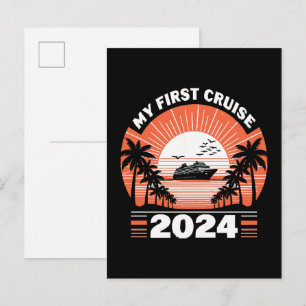 Meine erste Kreuzfahrt 2024 Einladungspostkarte