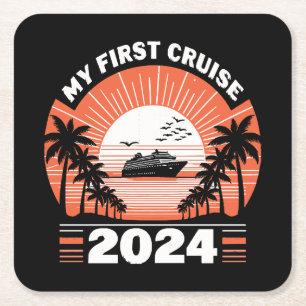 Meine erste Kreuzfahrt 2024 Rechteckiger Pappuntersetzer