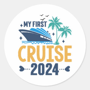 Meine erste Kreuzfahrt 2024 Runder Aufkleber