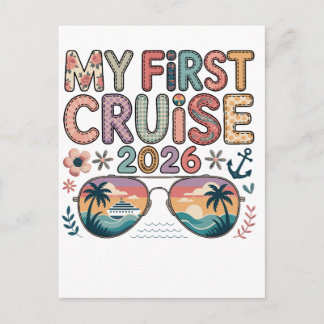 meine erste Kreuzfahrt 2026, Kreuzfahrt-Geschenk,  Postkarte