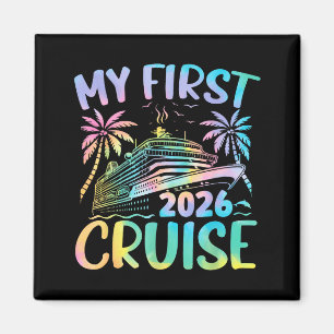 Meine erste Kreuzfahrt 2026 Urlaub Tie Dye Familie Magnet