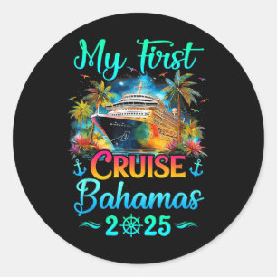 Meine erste Kreuzfahrt Bahamas 2025 Familienreise Runder Aufkleber